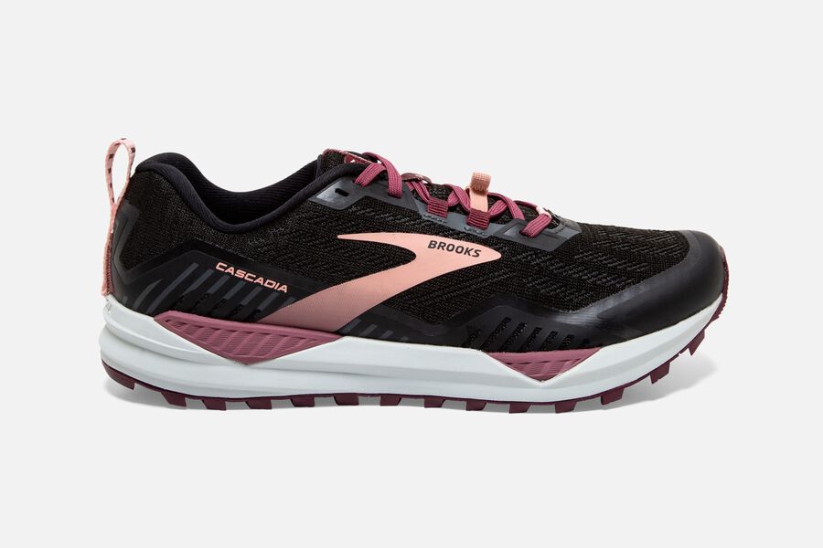 Brooks Israel Cascadia 15 Trail Running Shoes Womens - Black/Pink - WYO-836574